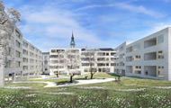 Visualisierung Architektur Wettbewerb Aussen Wohnungsbau Frauenfeld 2010