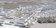 Visualisierung Staedtebau Wettbewerb Wohnungsbau Baufelder 19 21 Bern Bruennen 2012