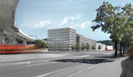 Visualisierung Architektur Wettbewerb Aussen Mischnutzung Green City 2012